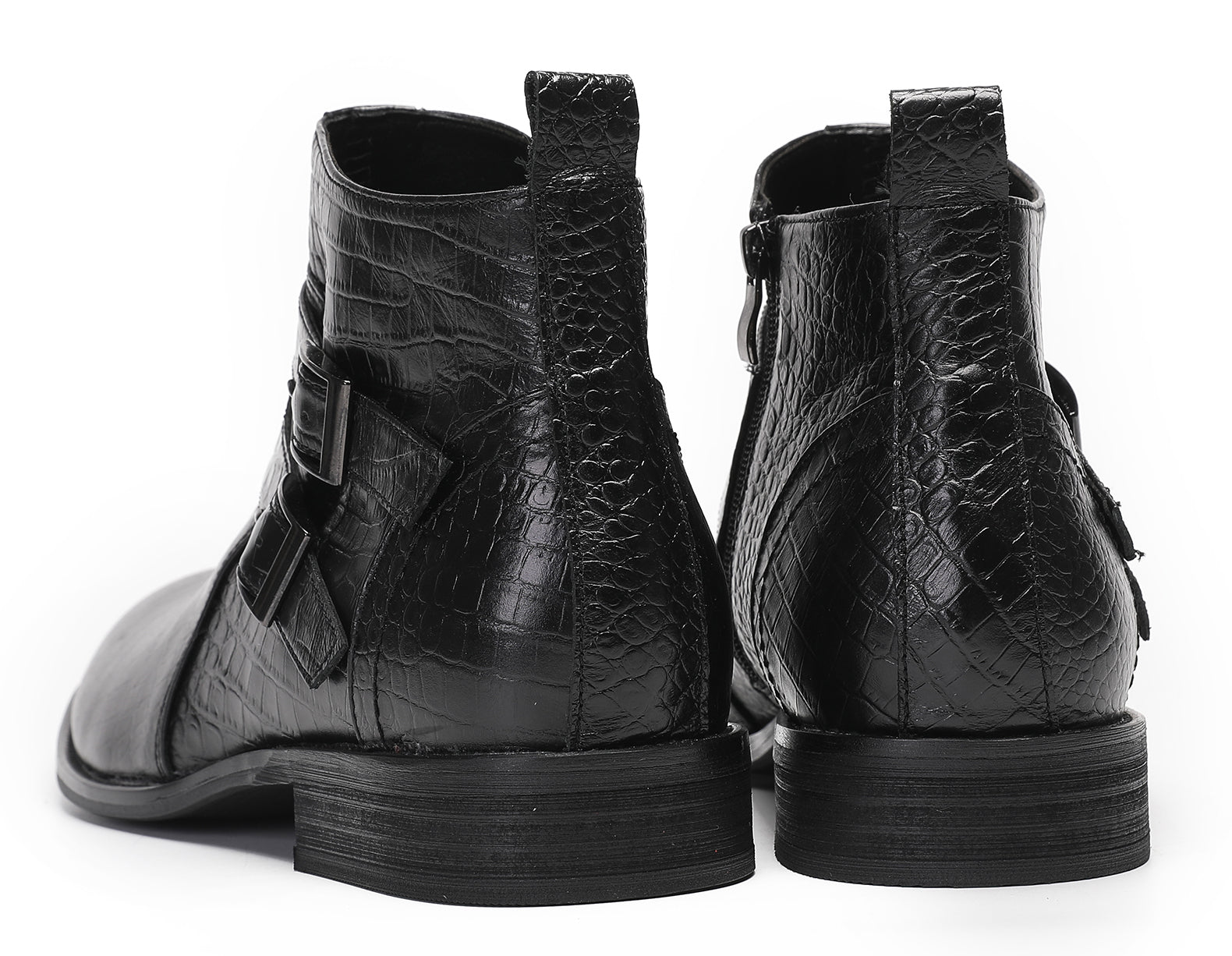 Mens Casual Ankle Boots with Zipper Buckles