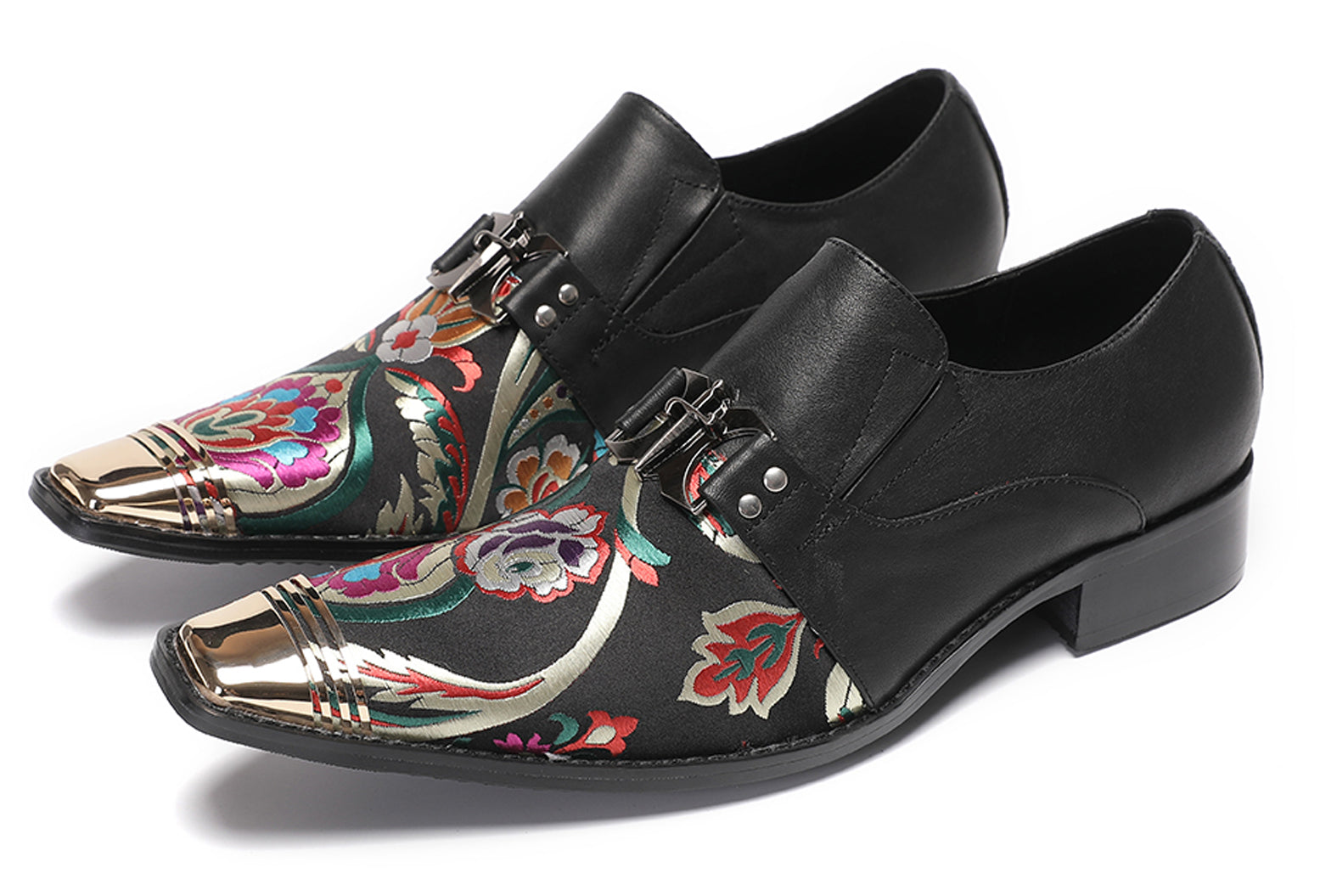 Mens Casual Embroidery Flowers Slip On Loafers
