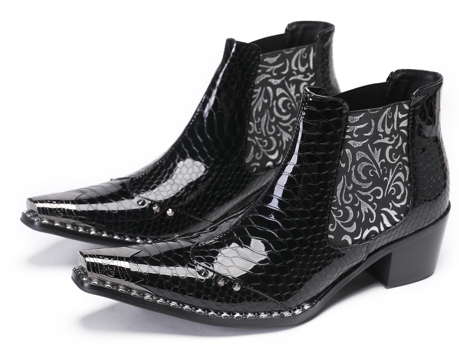 Mens Casual Party Slip On Western Boots