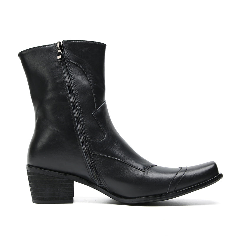 Men's Buttons Beaded High Top Western Boots