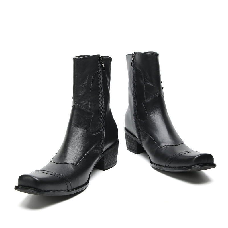 Men's Buttons Beaded High Top Western Boots