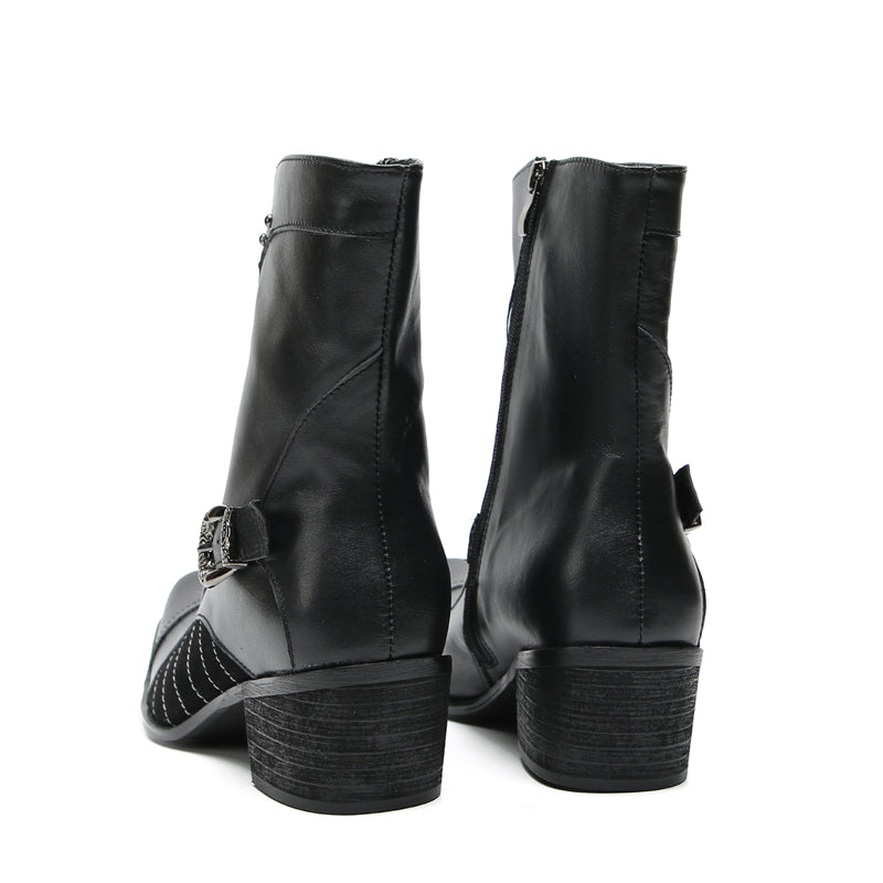 Men's Buttons Beaded High Top Western Boots