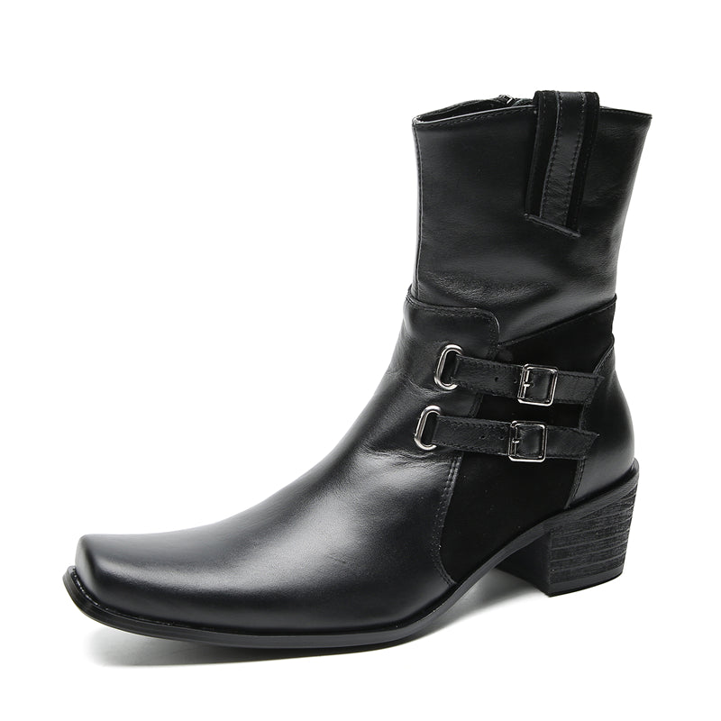 Men's Buttons Beaded High Top Western Boots