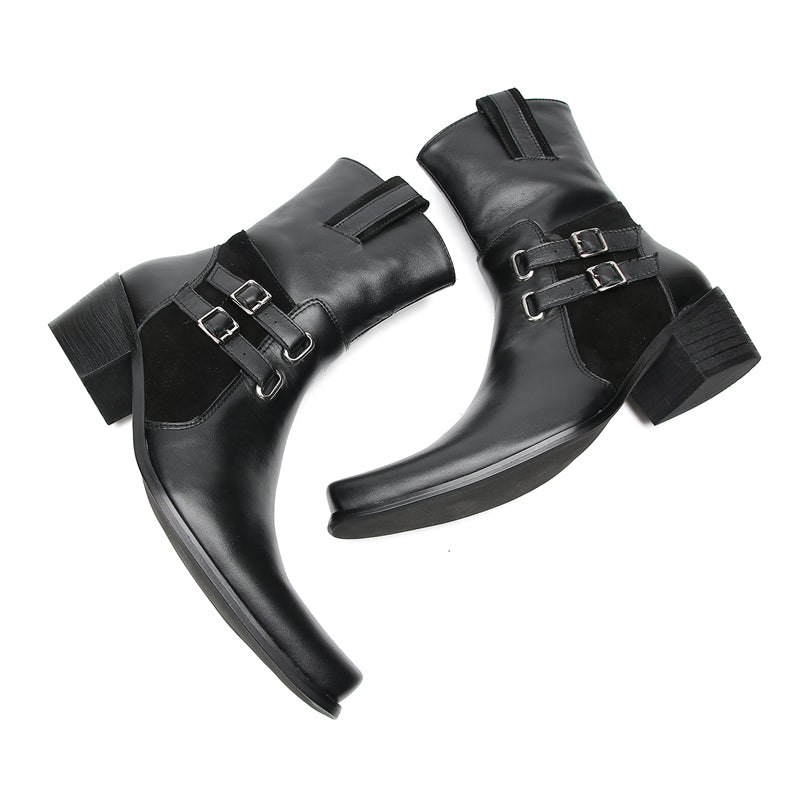 Men's Buttons Beaded High Top Western Boots