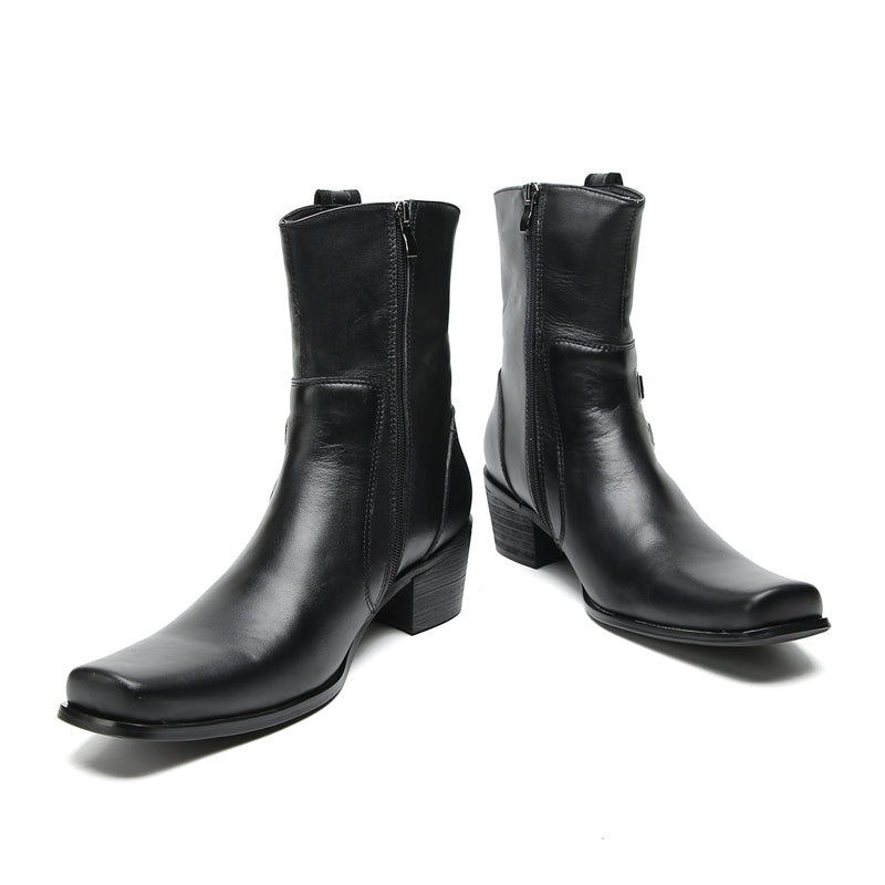 Men's Buttons Beaded High Top Western Boots