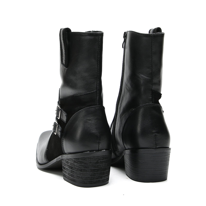 Men's Buttons Beaded High Top Western Boots