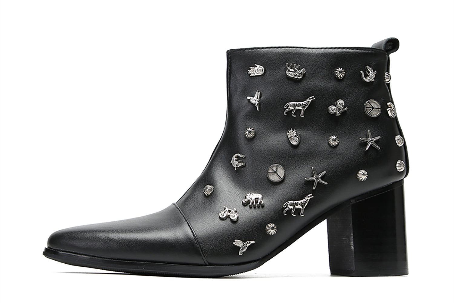 Botas informales duras con decoración completa Samll novedosas para hombre