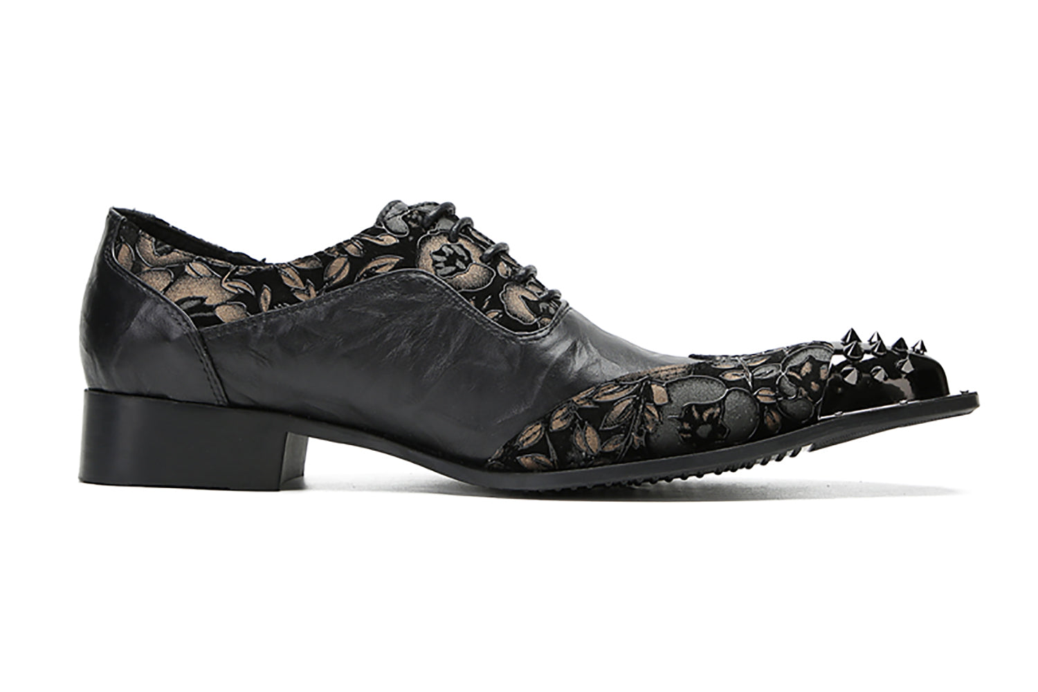 Zapatos Oxford occidentales informales con punta de metal para hombre
