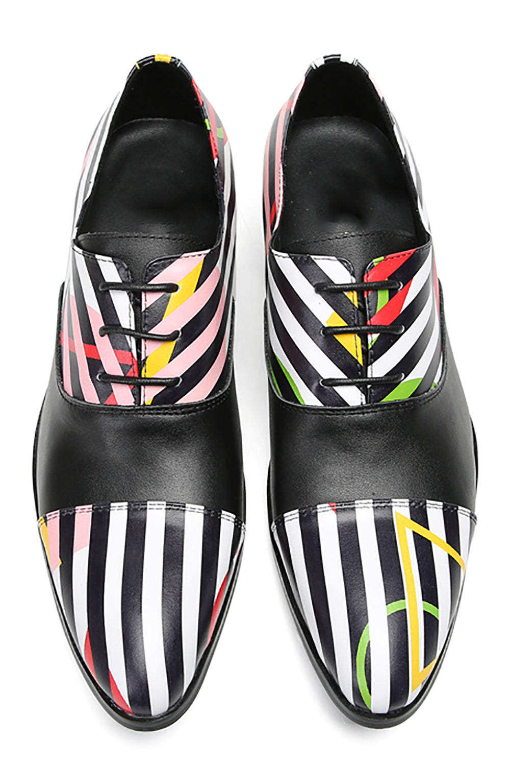 Oxfords de vestir con estampado de rayas y punta de ala para hombre