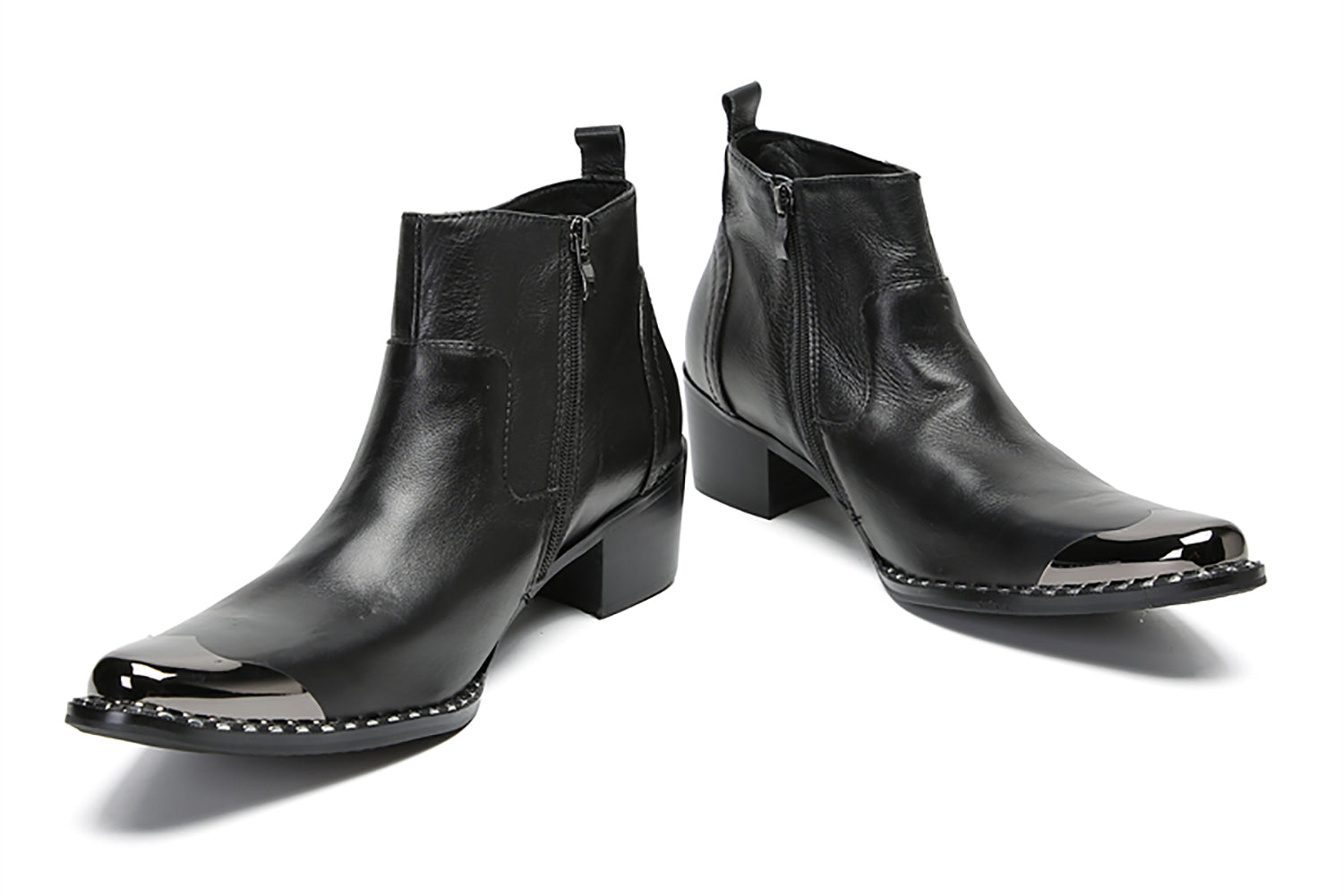 Botas vaqueras con puntera metálica y cuentas para hombre