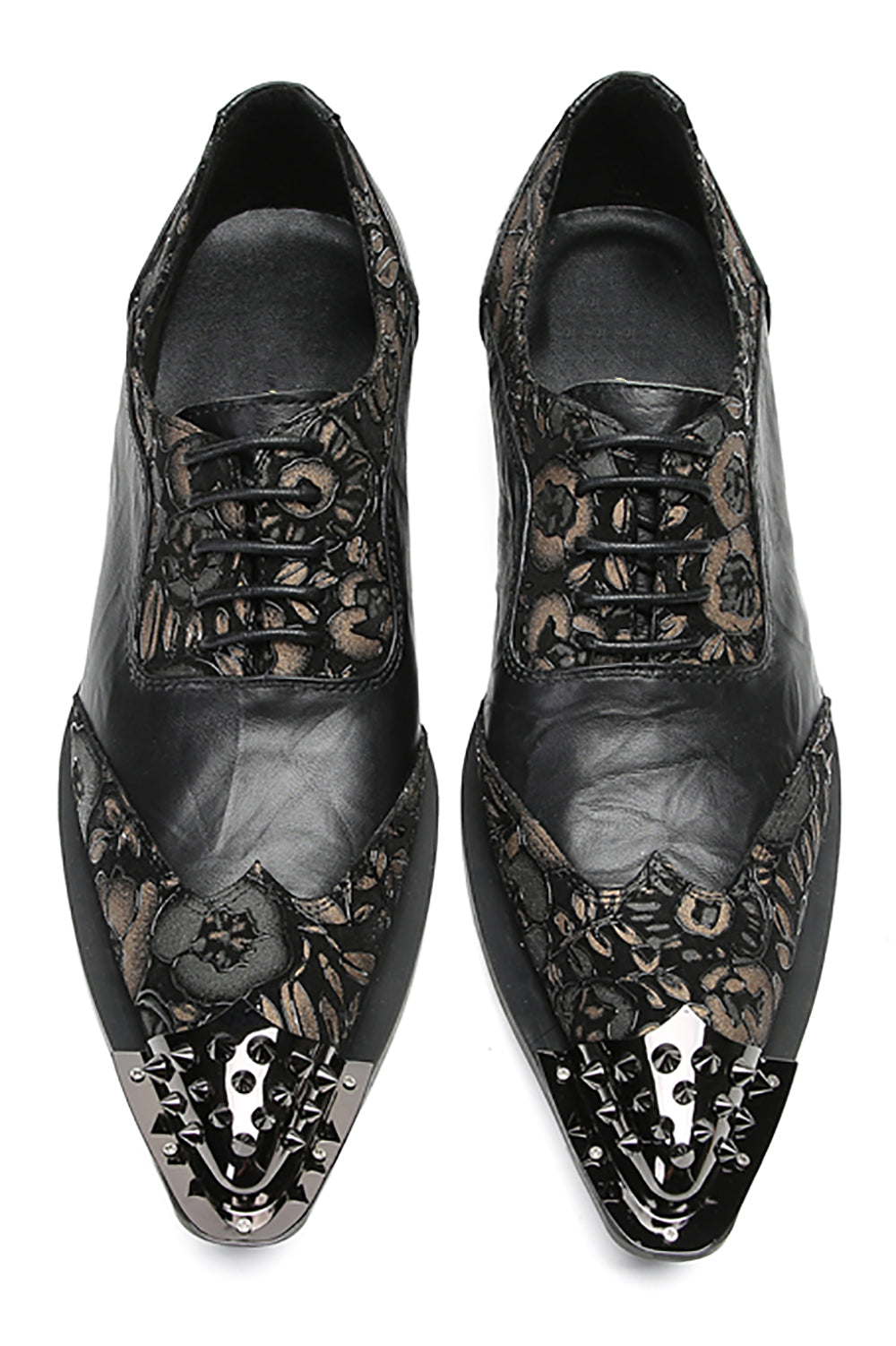 Zapatos Oxford occidentales informales con punta de metal para hombre