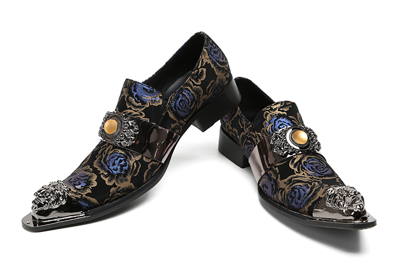 Men's Metal-Tip Yellow Gems Western Loafers