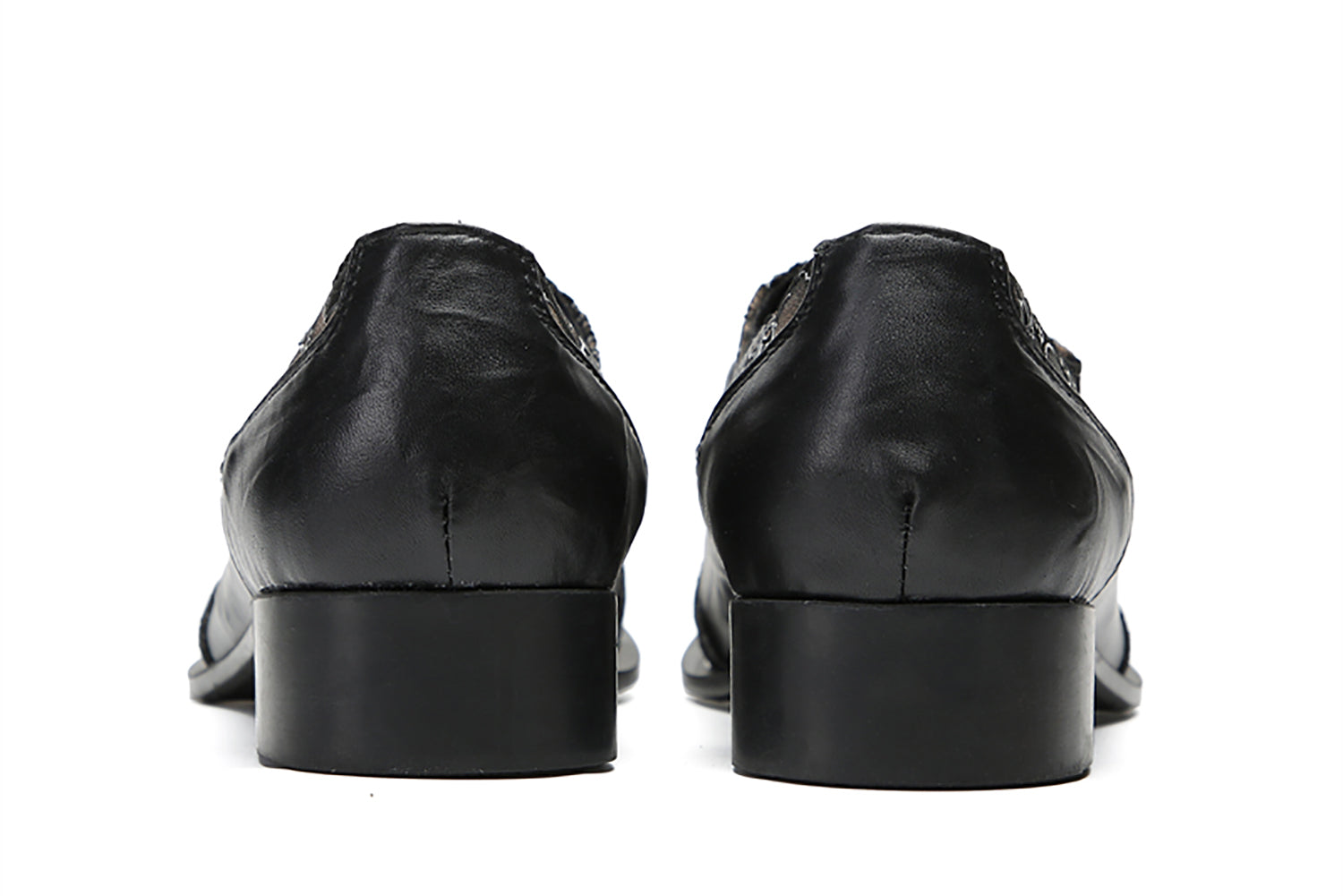 Zapatos Oxford occidentales informales con punta de metal para hombre