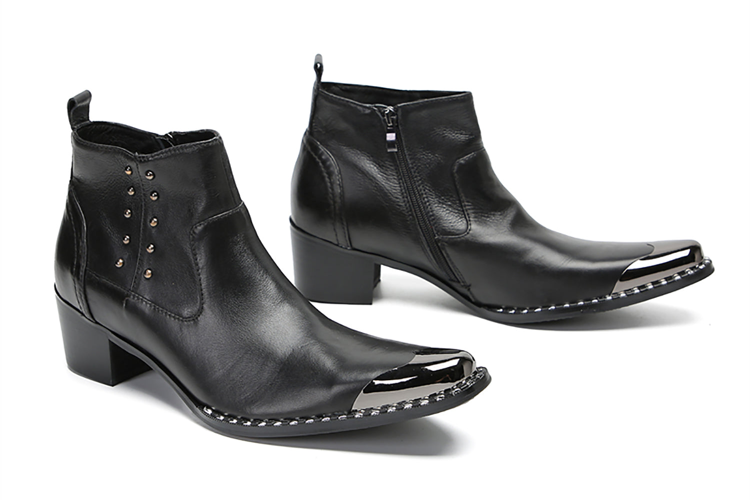 Botas vaqueras con puntera metálica y cuentas para hombre