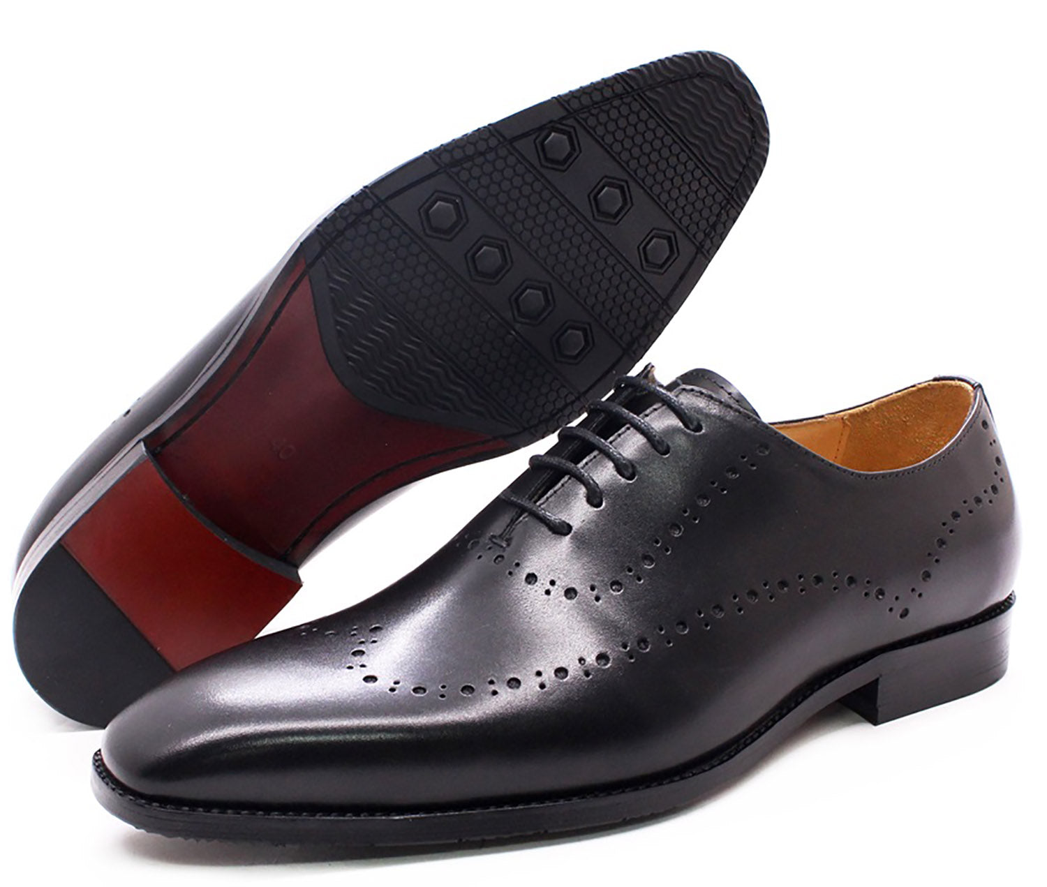 Men's Handmade Formal Plain Toe Wingtips Brouges Oxfords