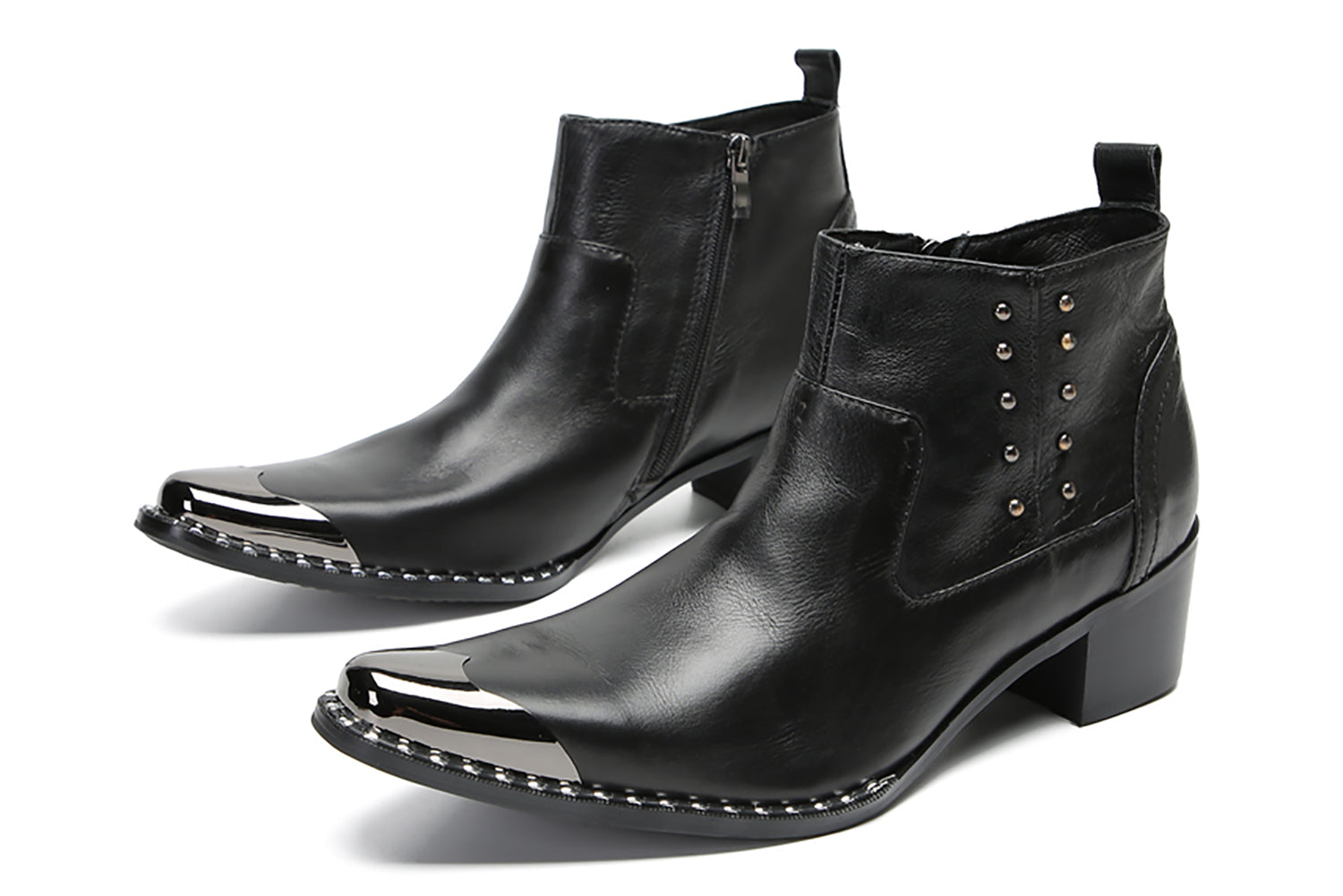 Botas vaqueras con puntera metálica y cuentas para hombre