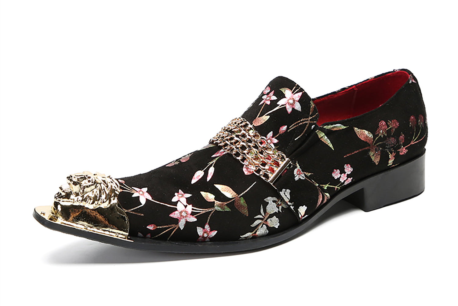 Men's Metal-Tip Toe Buttons Western Penny Loafers