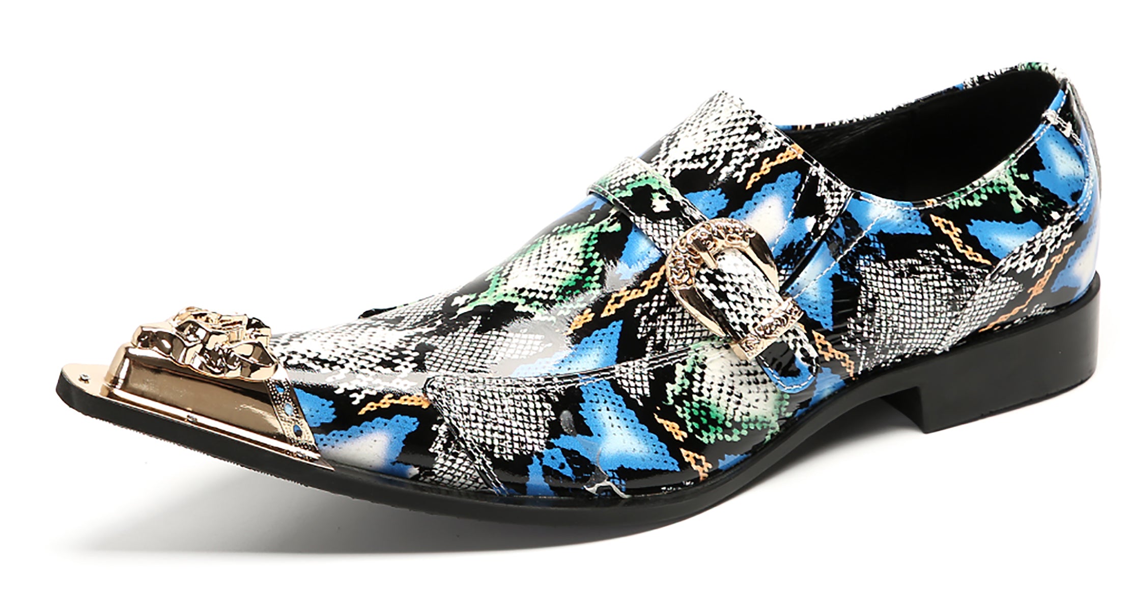 Mens Casual Meatal Tip Toe Slip On Western Loafers