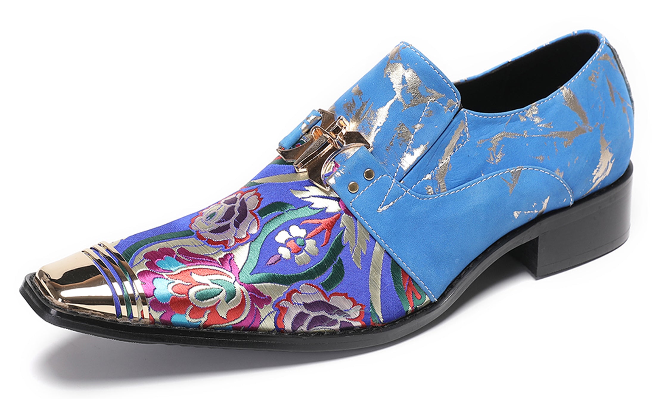Mens Casual Embroidery Flowers Slip On Loafers