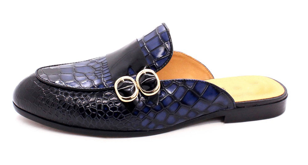 Mules de vestir con estampado de cocodrilo para hombre