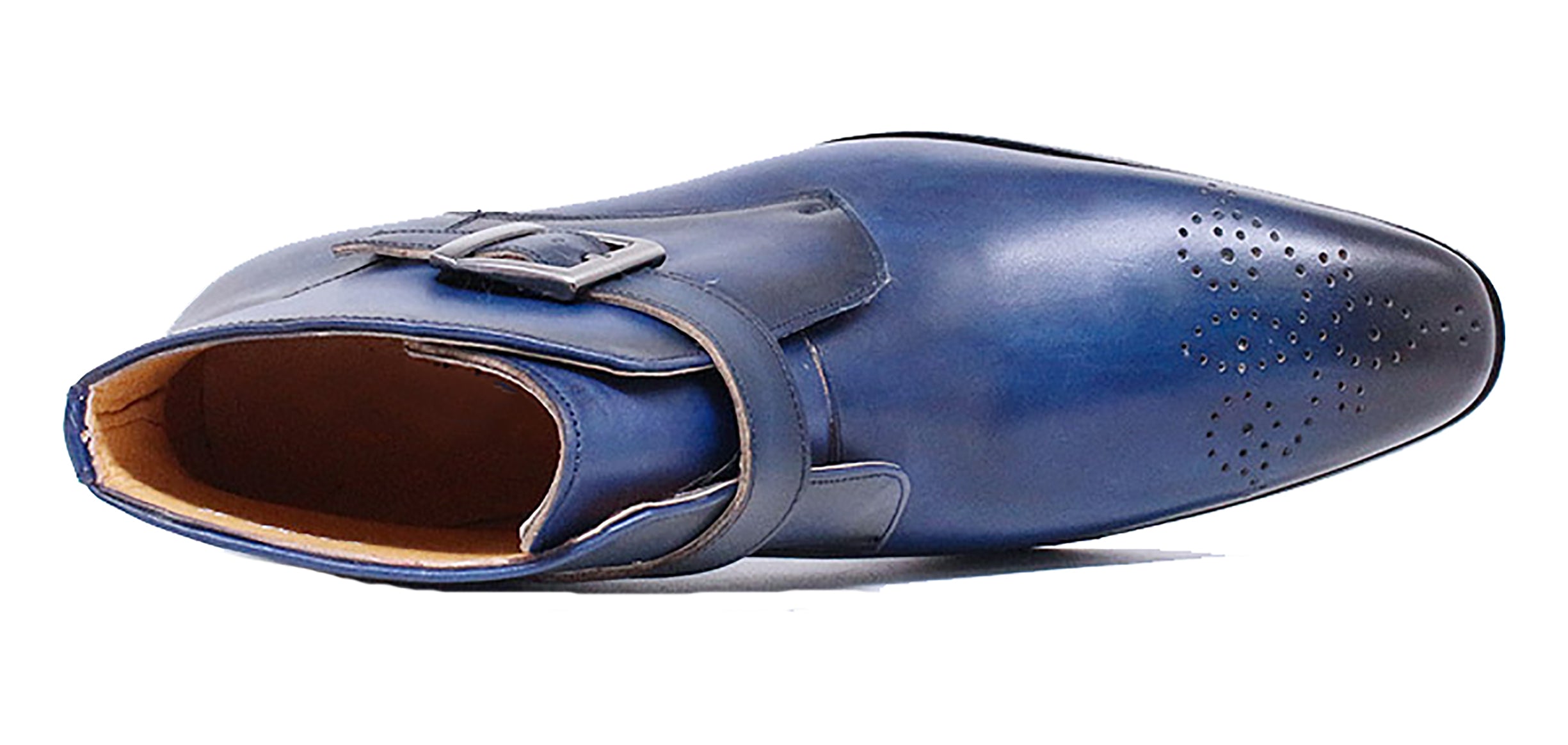 Botas de vestir tipo brogue con hebilla hechas a mano para hombre