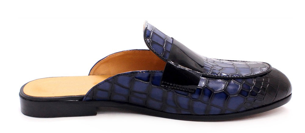 Mules de vestir con estampado de cocodrilo para hombre