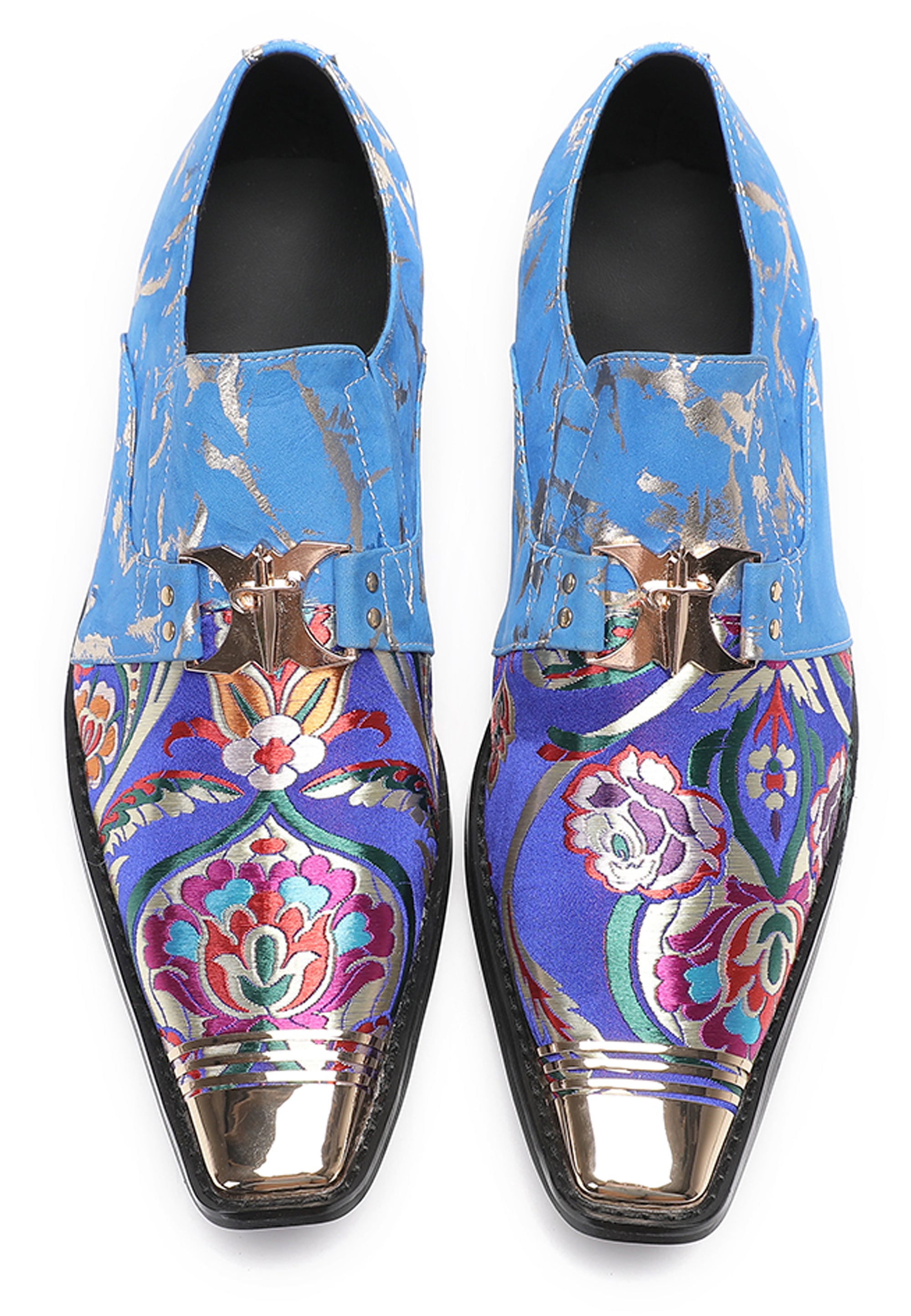 Mens Casual Embroidery Flowers Slip On Loafers