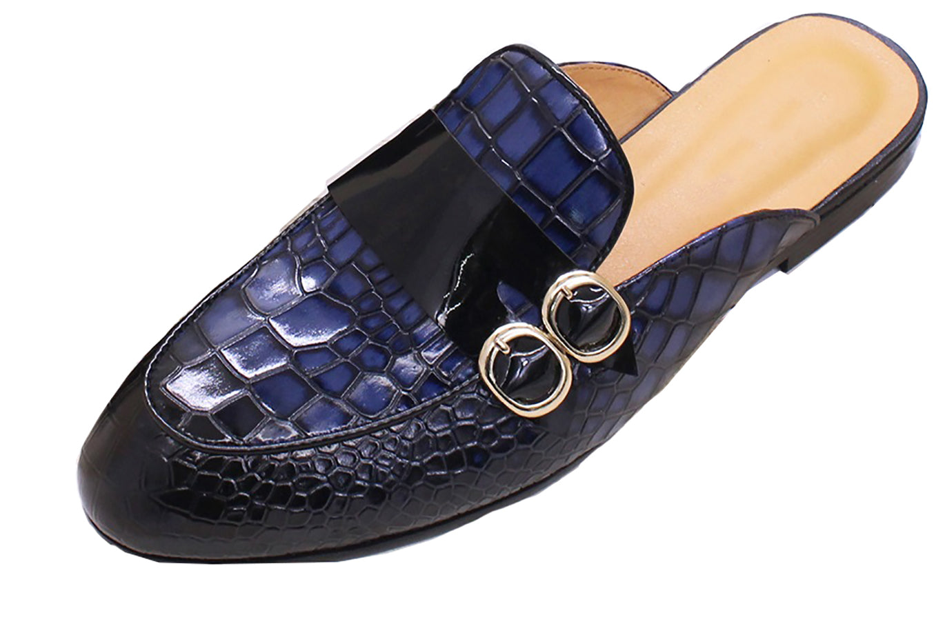 Mules de vestir con estampado de cocodrilo para hombre