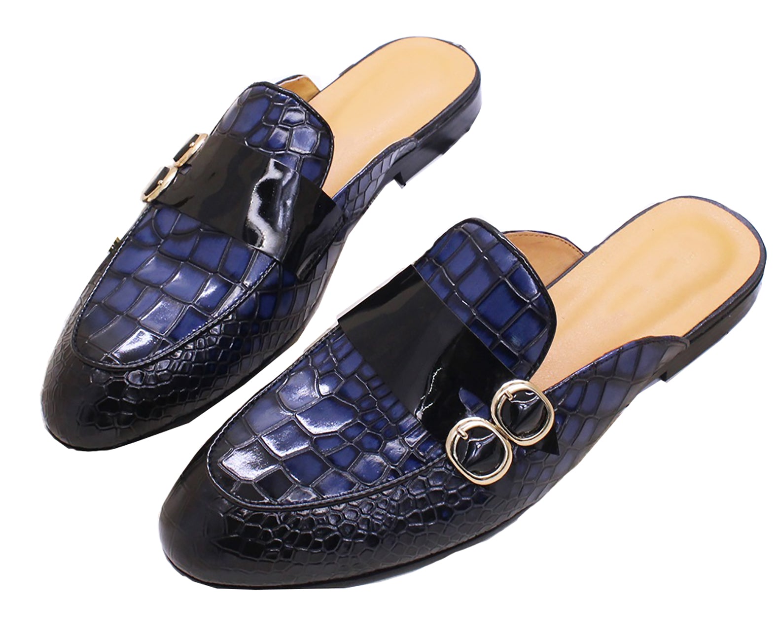 Mules de vestir con estampado de cocodrilo para hombre