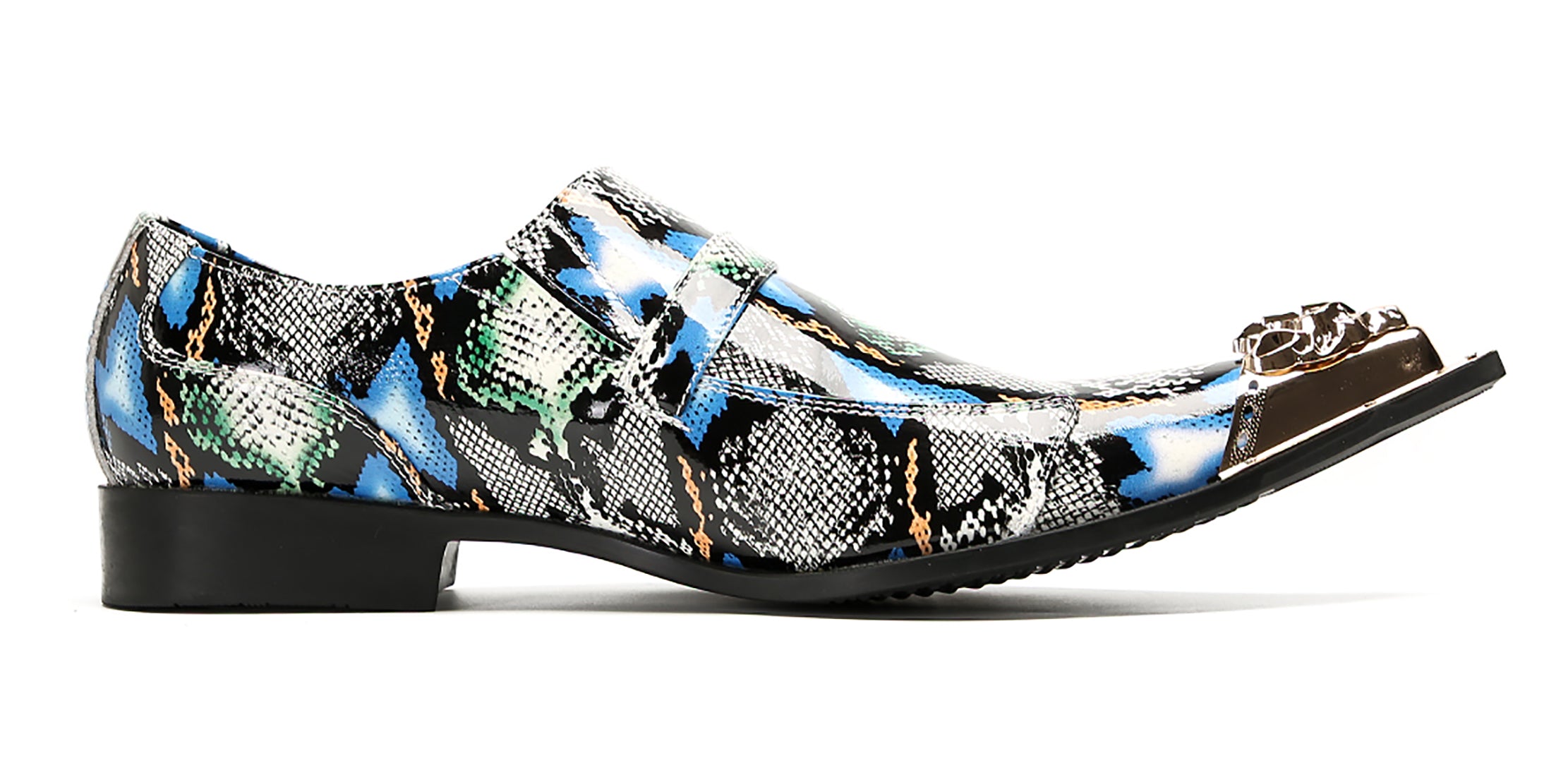 Mens Casual Meatal Tip Toe Slip On Western Loafers