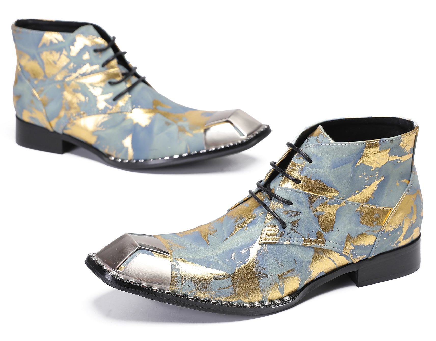 Mens Casual Square Toe Western Oxfords Boots