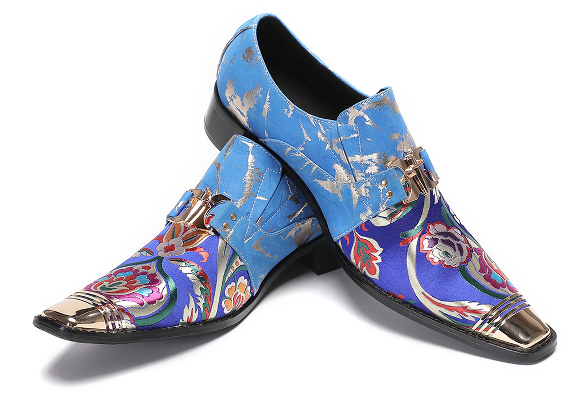 Mens Casual Embroidery Flowers Slip On Loafers