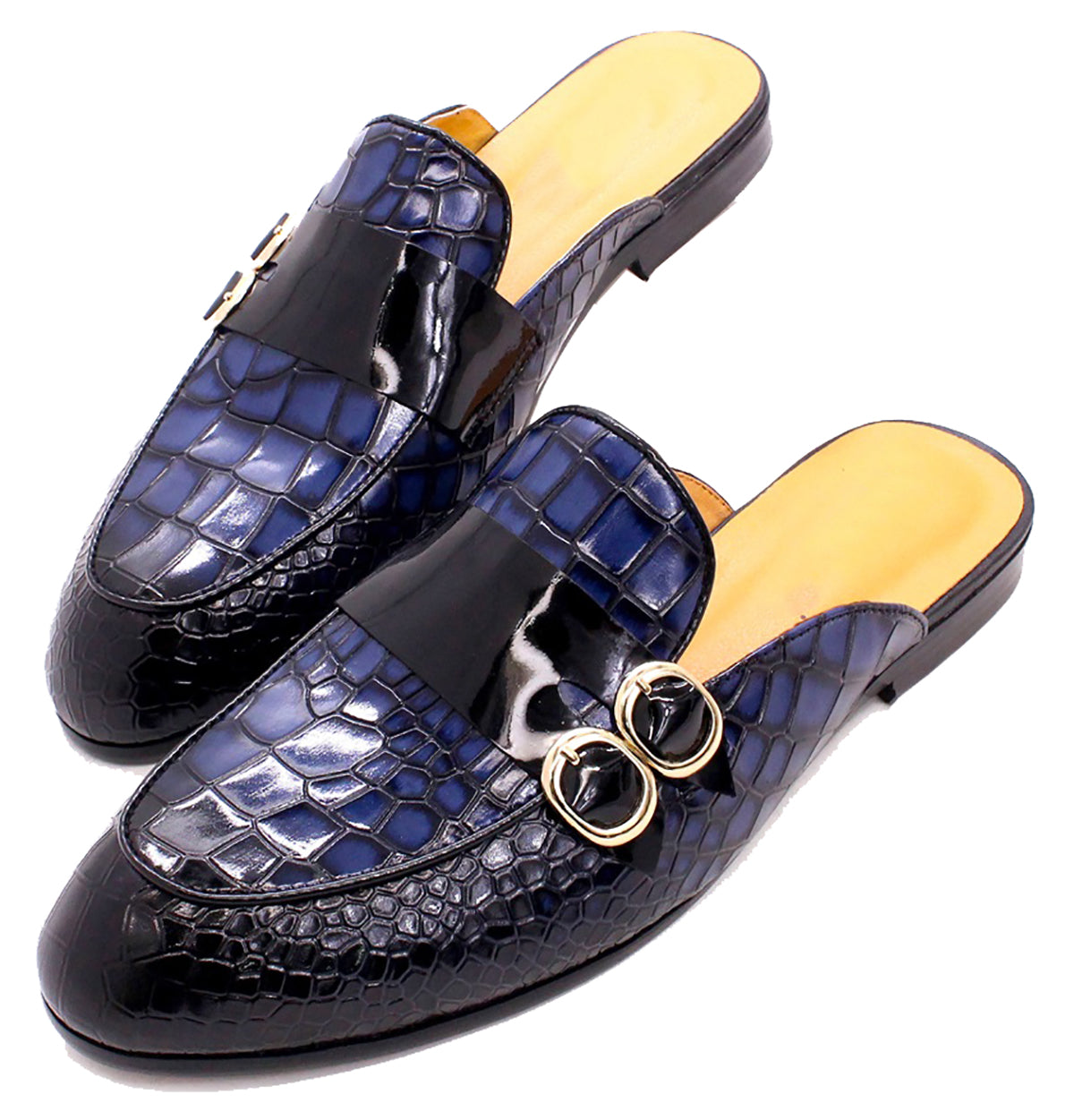 Mules de vestir con estampado de cocodrilo para hombre