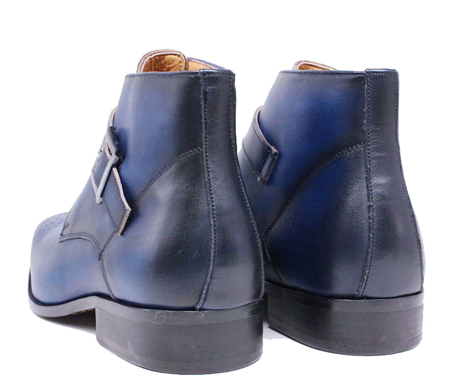 Botas de vestir tipo brogue con hebilla hechas a mano para hombre