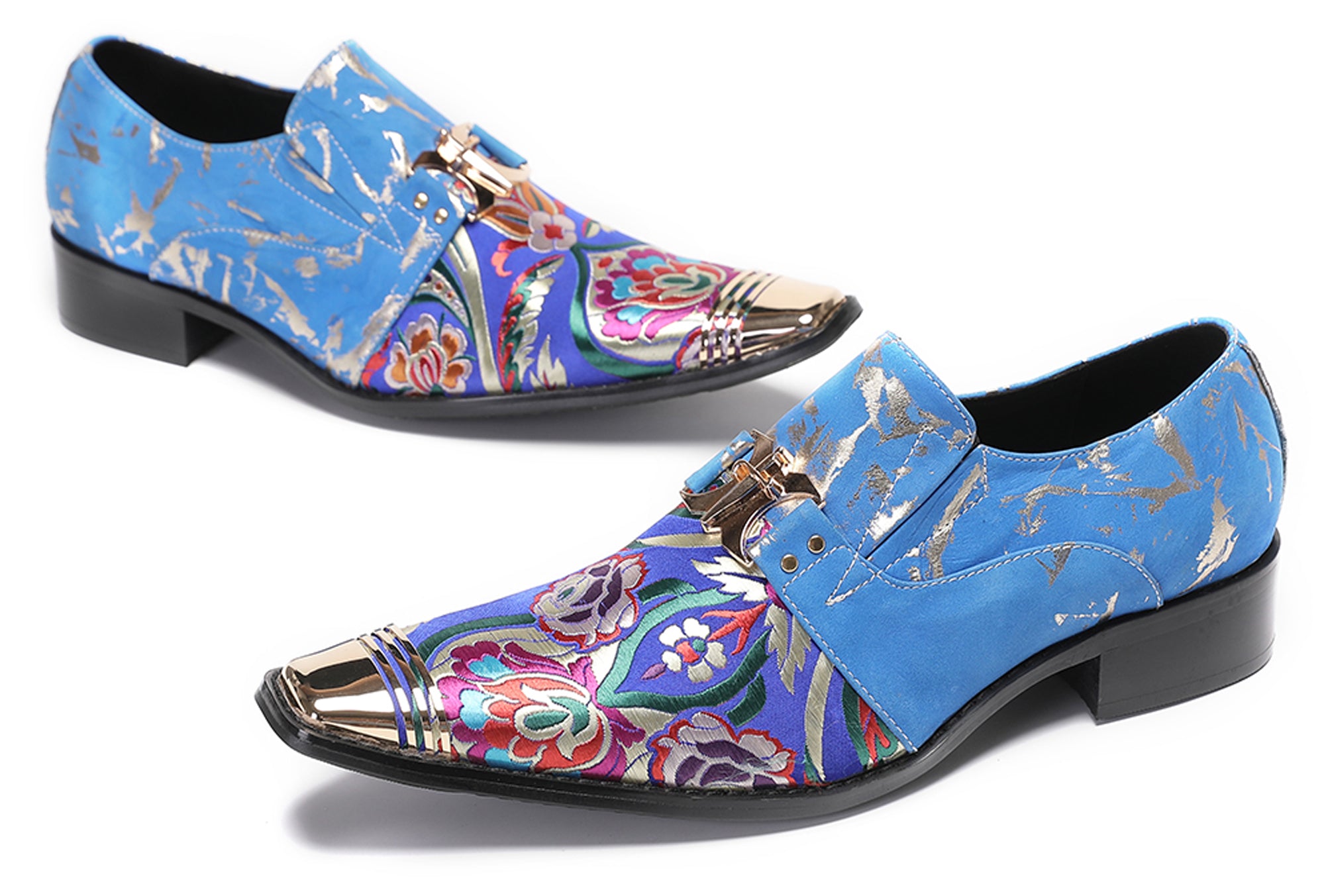 Mens Casual Embroidery Flowers Slip On Loafers