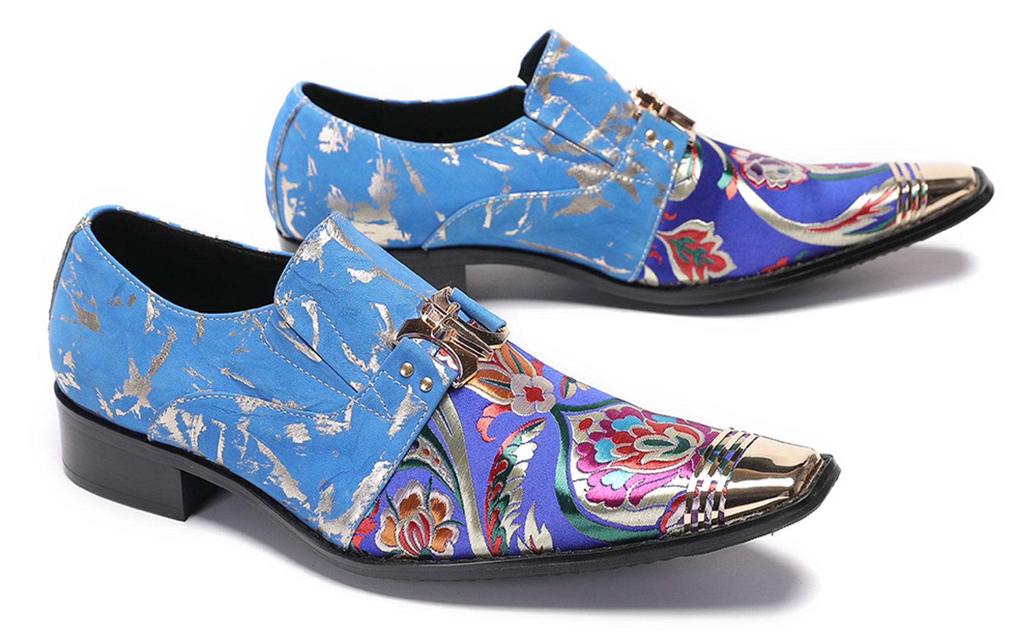 Mens Casual Embroidery Flowers Slip On Loafers