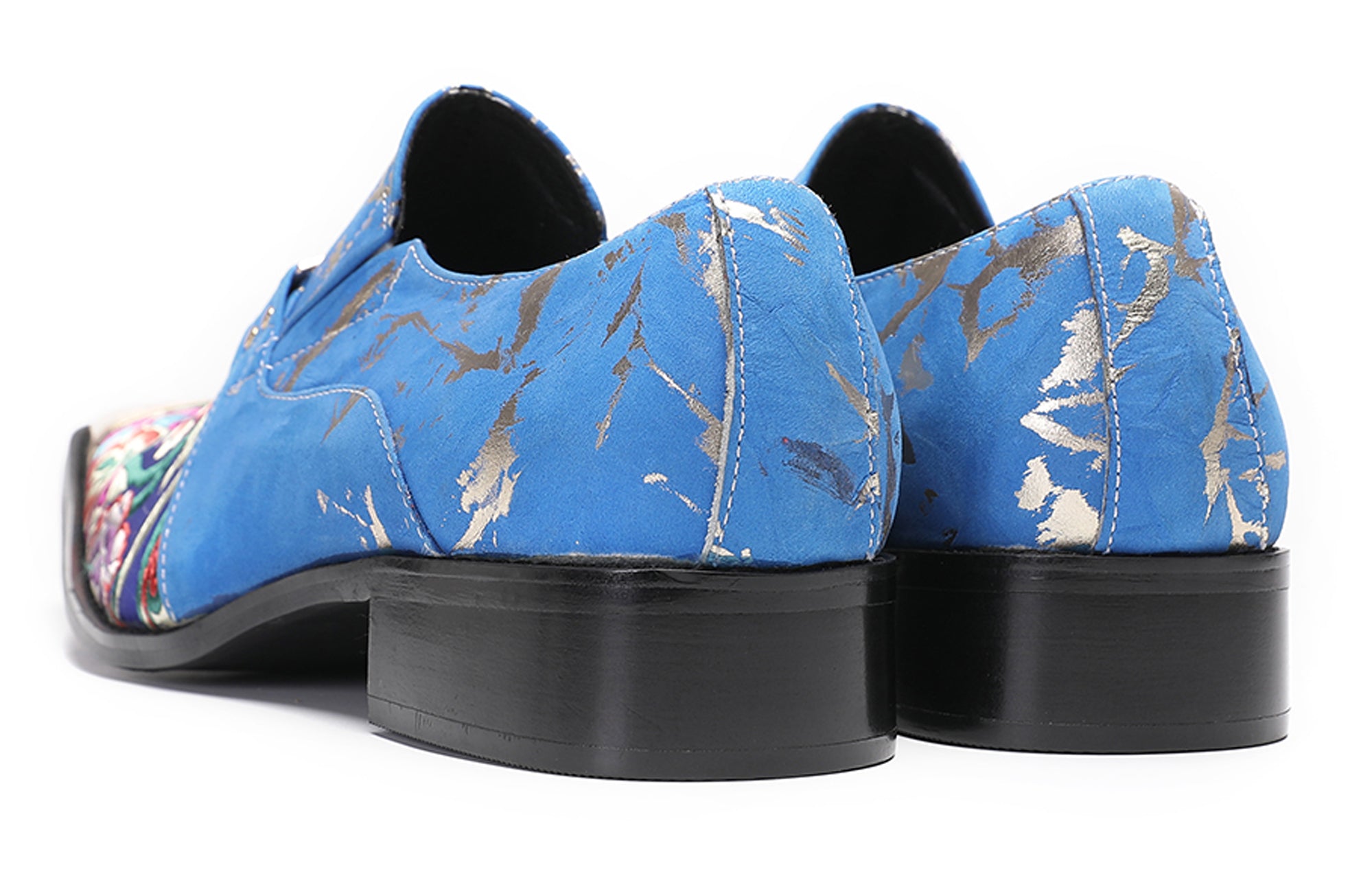 Mens Casual Embroidery Flowers Slip On Loafers