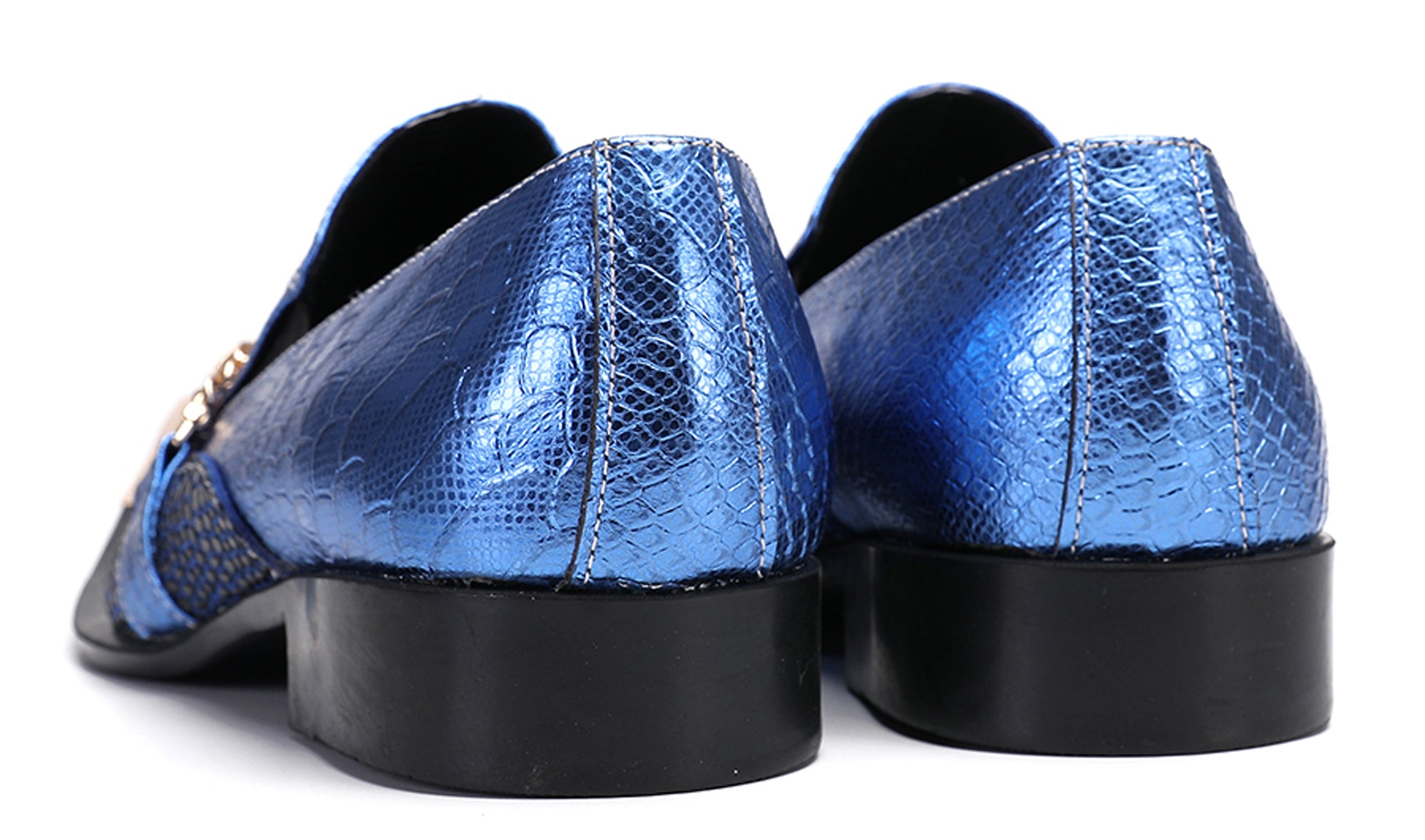 Mens Casual Gold Chain Sparkling Western Loafers