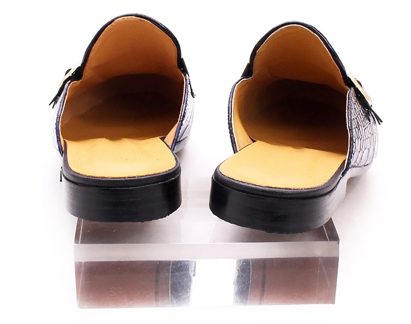 Mules de vestir con estampado de cocodrilo para hombre