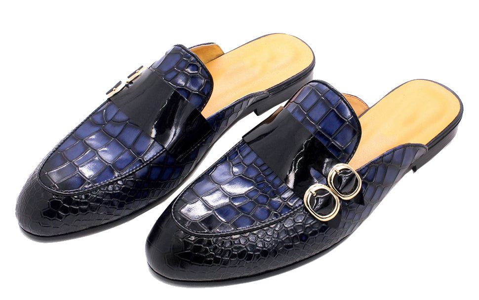 Mules de vestir con estampado de cocodrilo para hombre