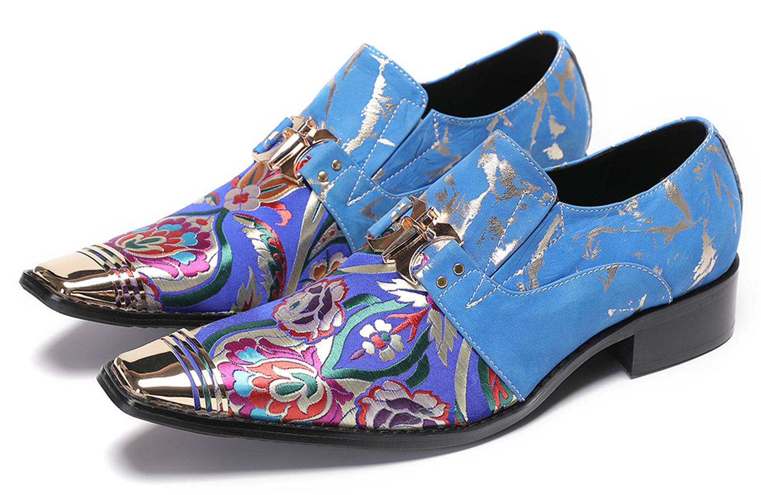 Mens Casual Embroidery Flowers Slip On Loafers