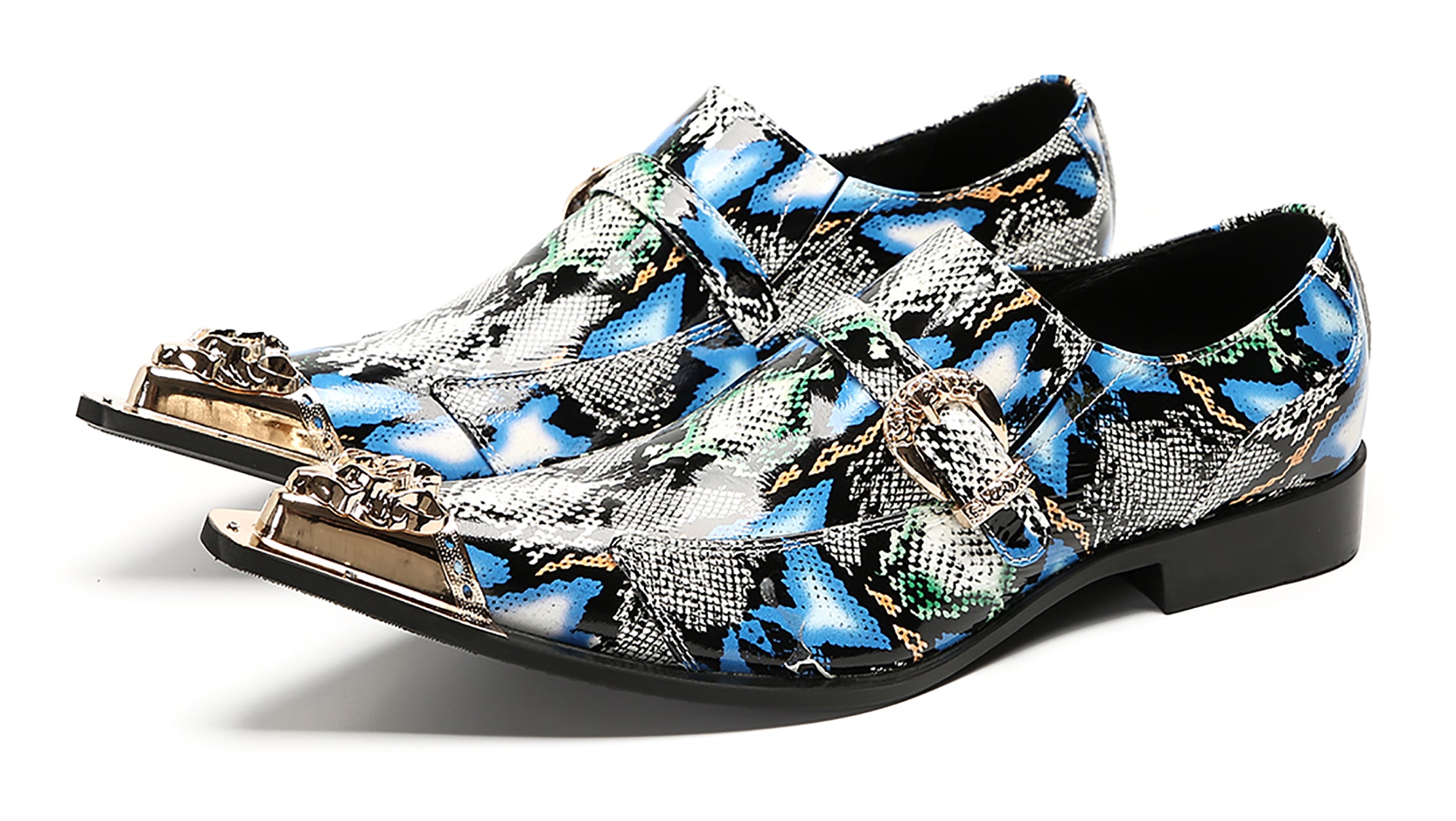 Mens Casual Meatal Tip Toe Slip On Western Loafers