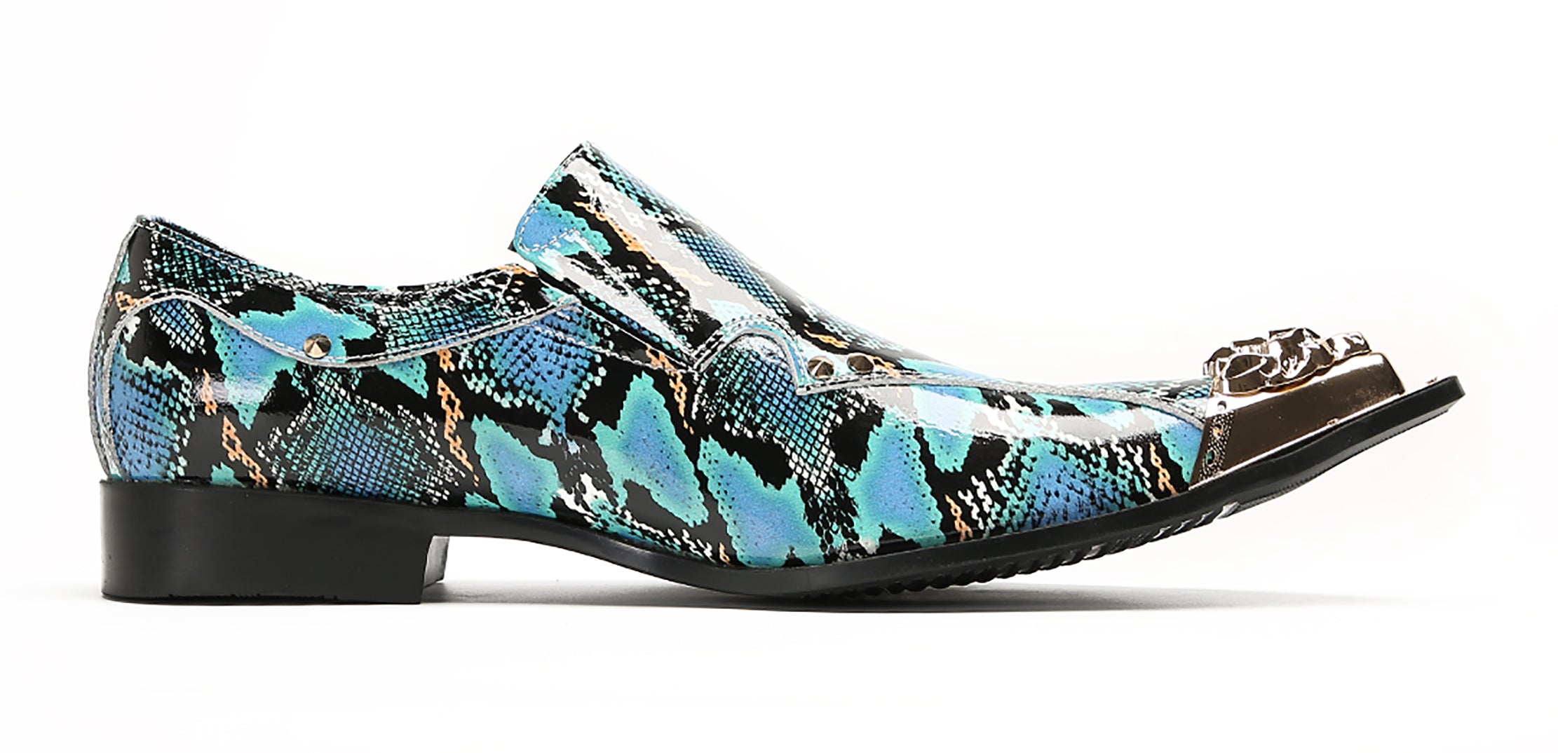 Mens Party Casual Metal Pointed Toe Ballroom Western Loafers