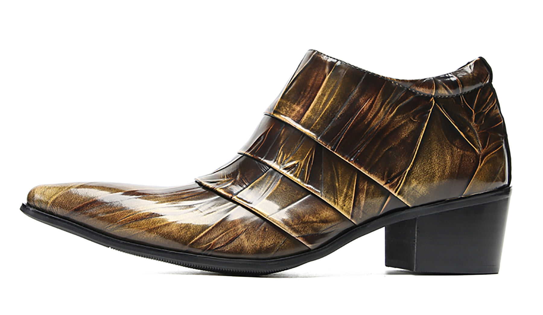 Men's Folded Texture Silp On Opera Pumps