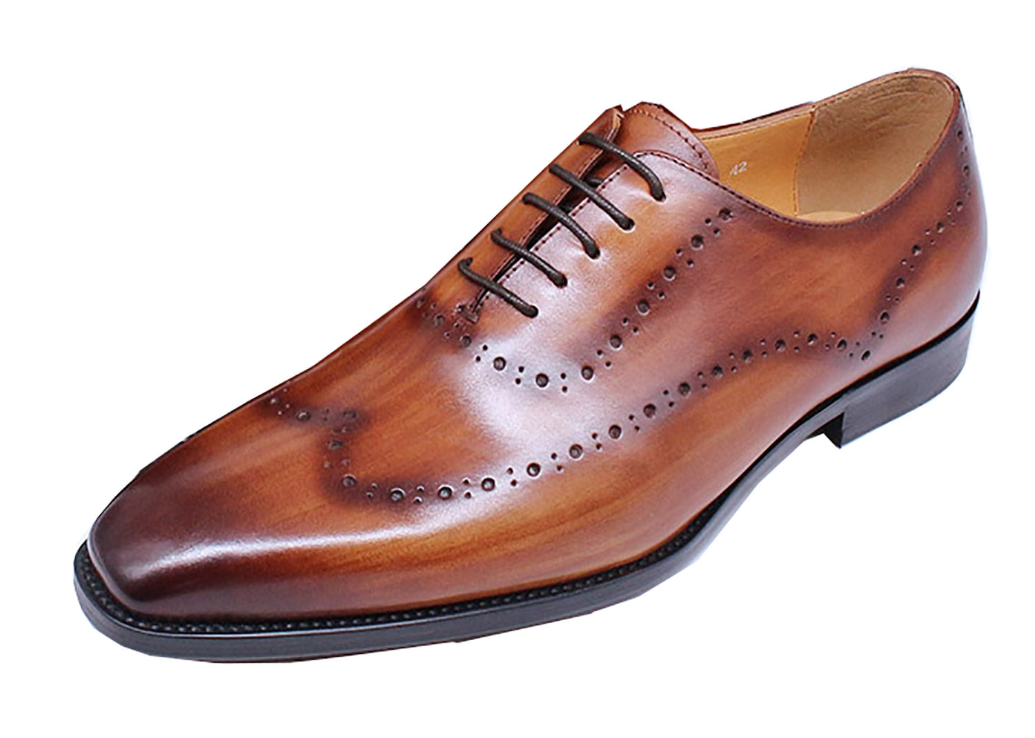Men's Handmade Formal Plain Toe Wingtips Brouges Oxfords