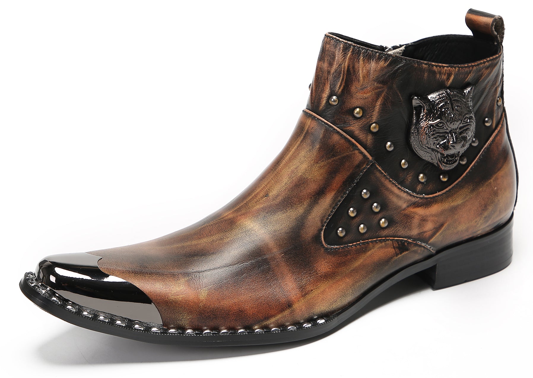 Mens Metal Tip Casual Western Boots