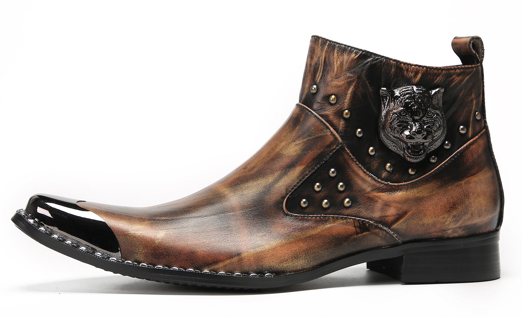 Mens Metal Tip Casual Western Boots