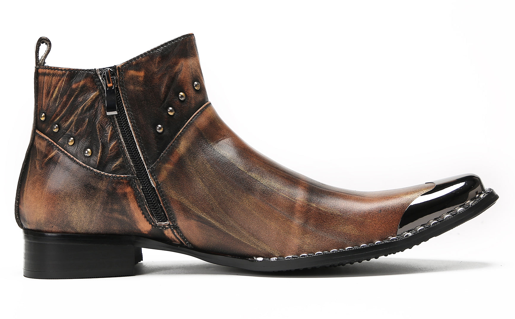 Mens Metal Tip Casual Western Boots