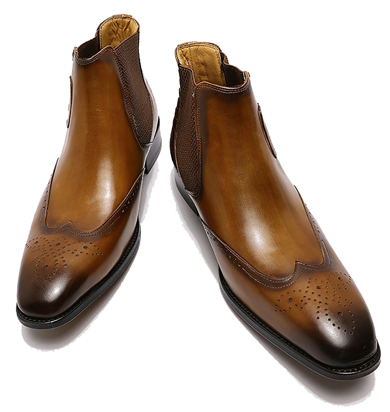 Men's Handmade Buckle Wingtips Brogues Chelsea