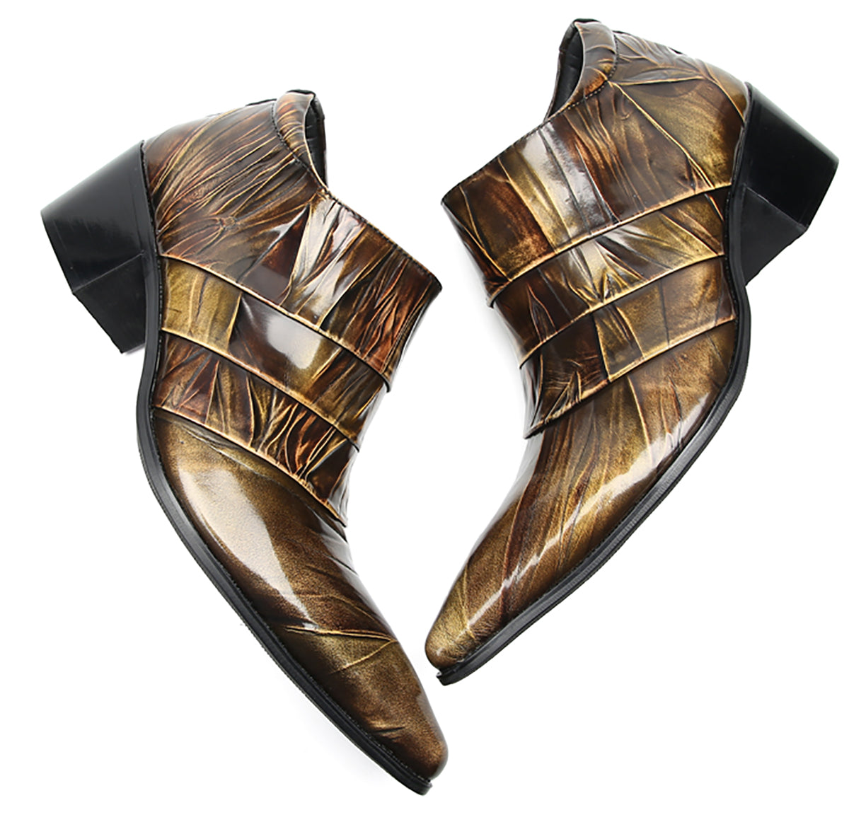Men's Folded Texture Silp On Opera Pumps